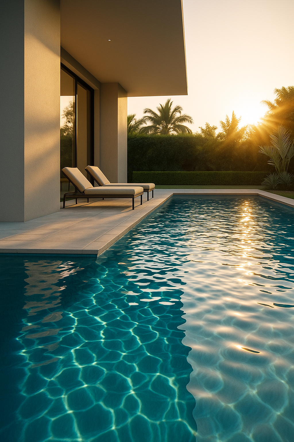 Sunset pool background